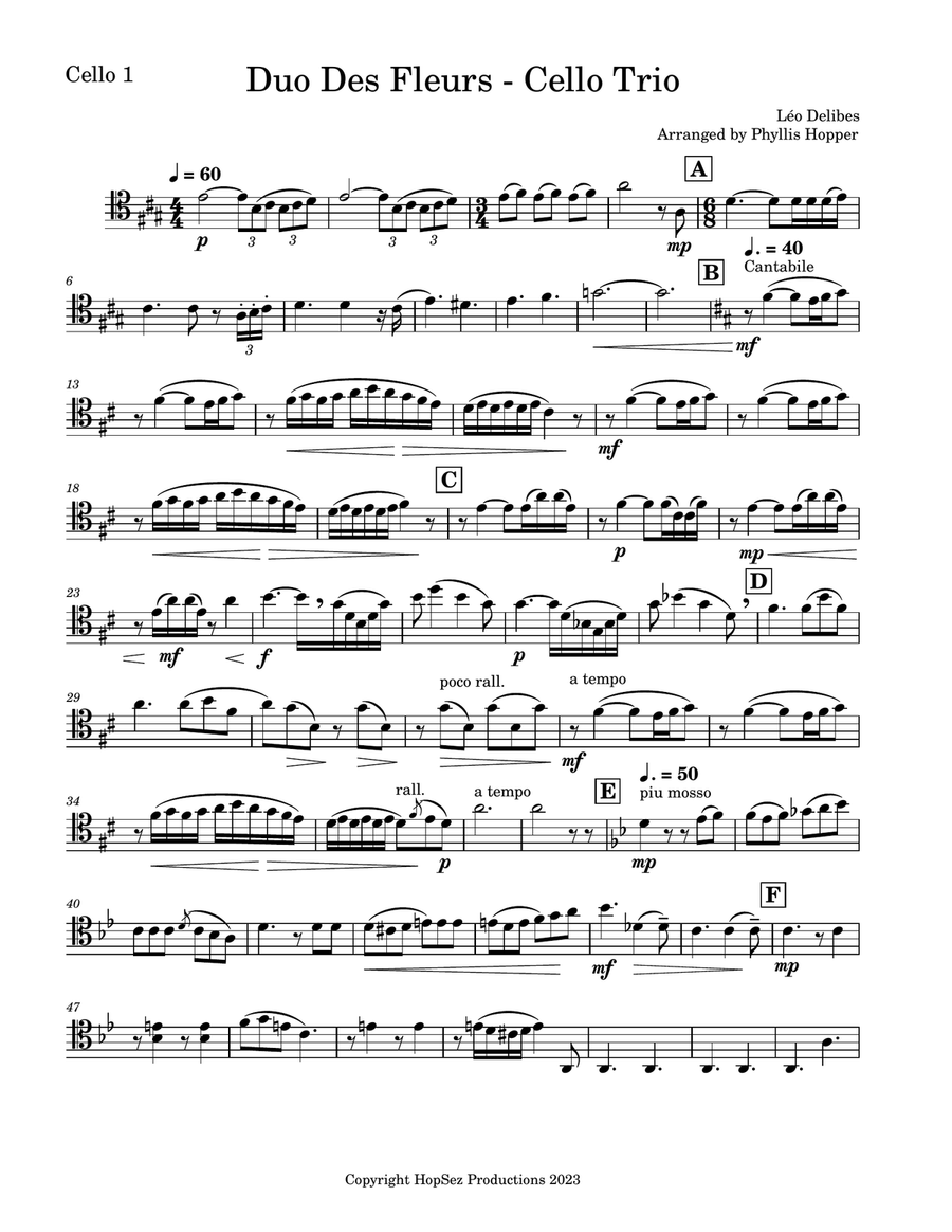 Duo Des Fleurs - Cello Trio String Trio scores gallery preview page 5