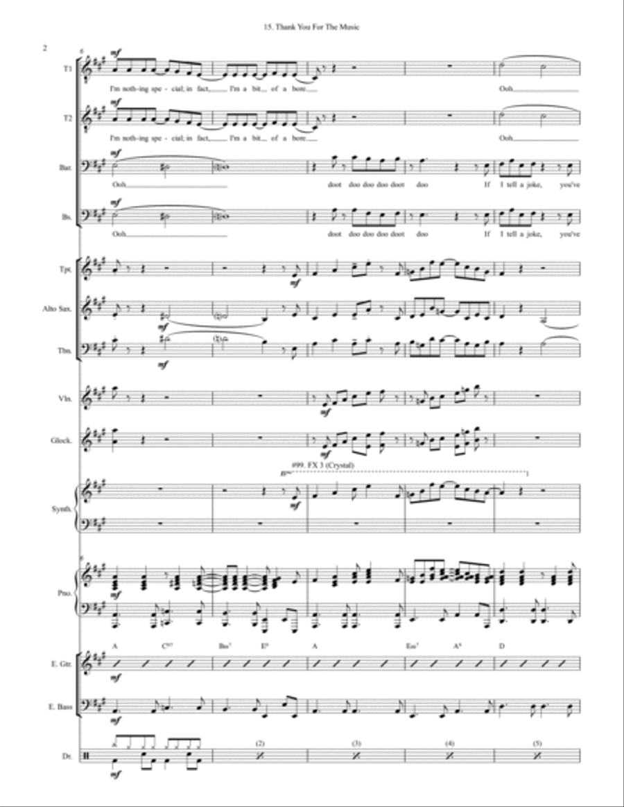 Thank You For The Music Large Ensemble scores gallery preview page 2