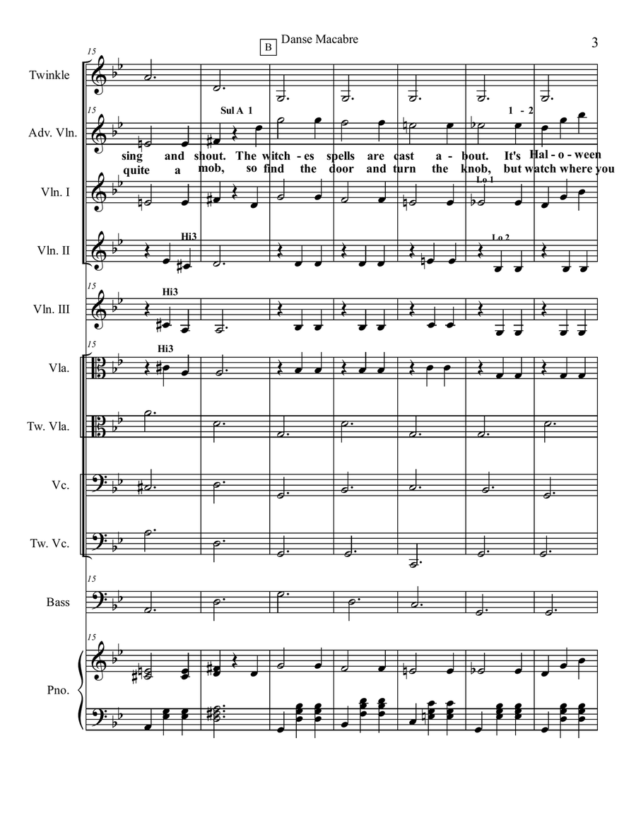 Danse Macabre for Multi-Level String Orchestra String Orchestra scores gallery preview page 6
