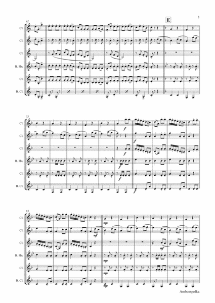 Amboss-Polka - German Polka - Oktoberfest - Clarinet Quintet image number null