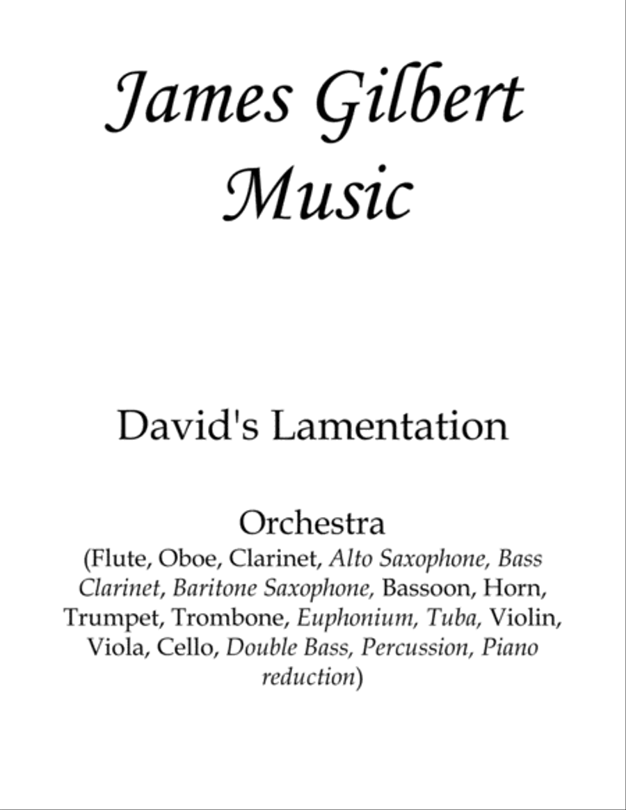 David's Lamentation Full Orchestra scores gallery preview page 1