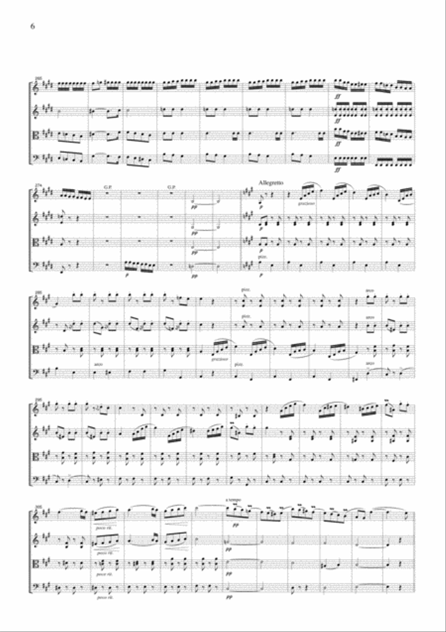 J.Strauss Die Fledermaus (The Bat) Overture, for string quartet, CS107 String Quartet scores gallery preview page 6