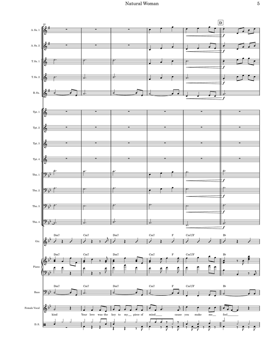 (you Make Me Feel Like) A Natural Woman Jazz Ensemble scores gallery preview page 5
