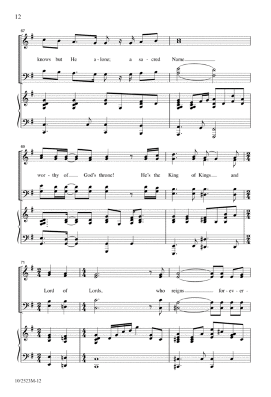 A Name Above All Names 4-Part scores gallery preview page 12