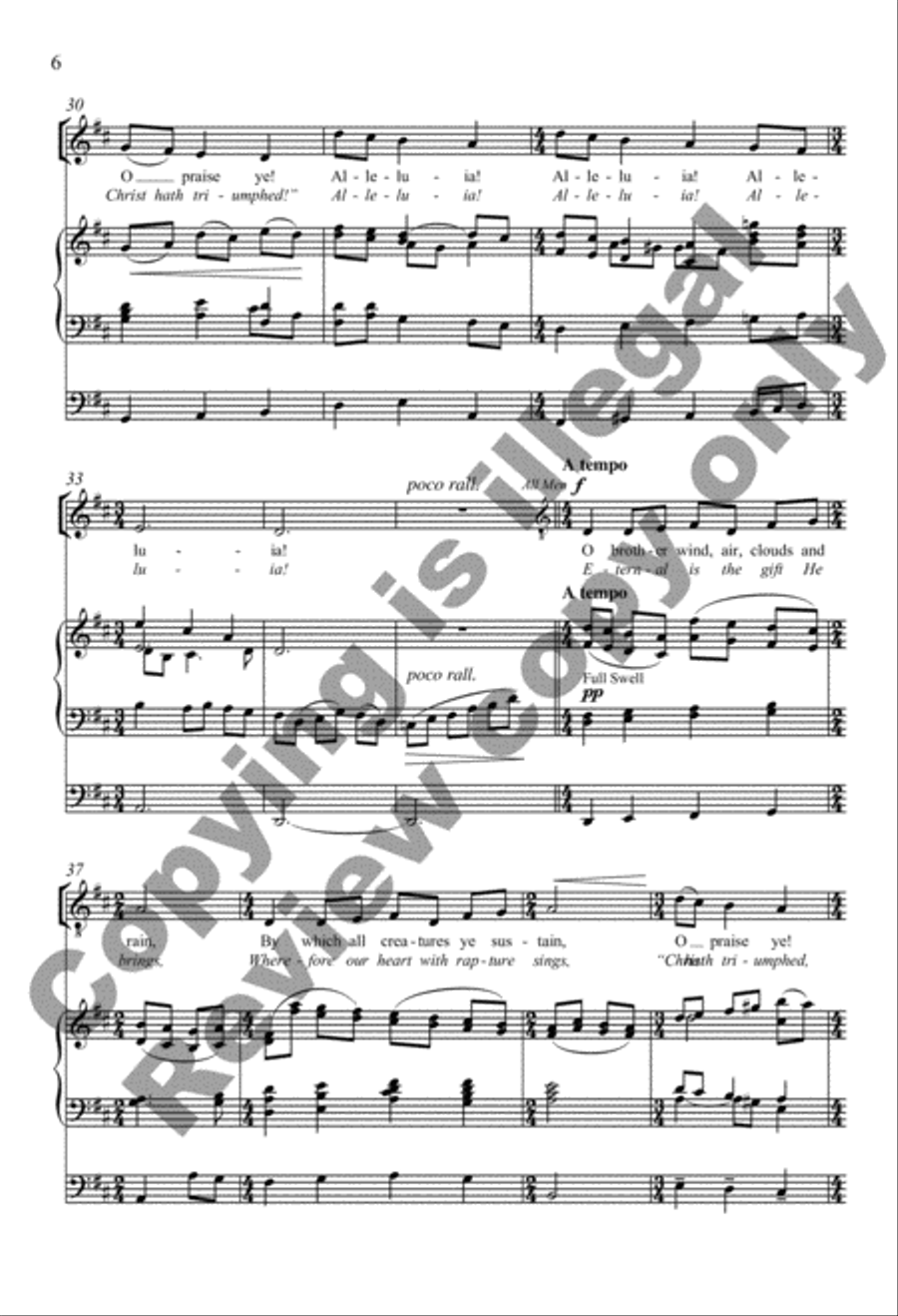 All Creatures of Our God and King (Now Let the Vault of Heaven Resound) 4-Part scores gallery preview page 6