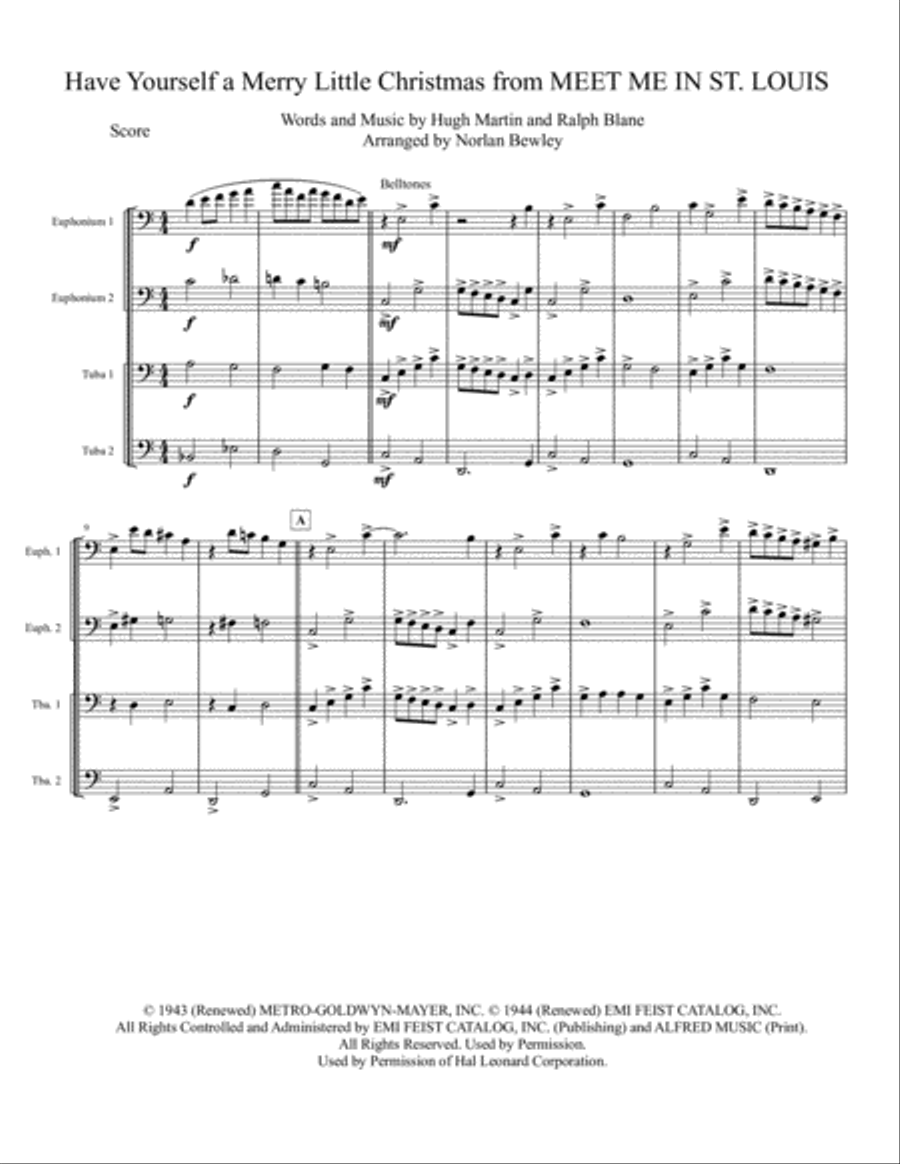 Have Yourself A Merry Little Christmas from MEET ME IN ST. LOUIS Brass Ensemble scores gallery preview page 1