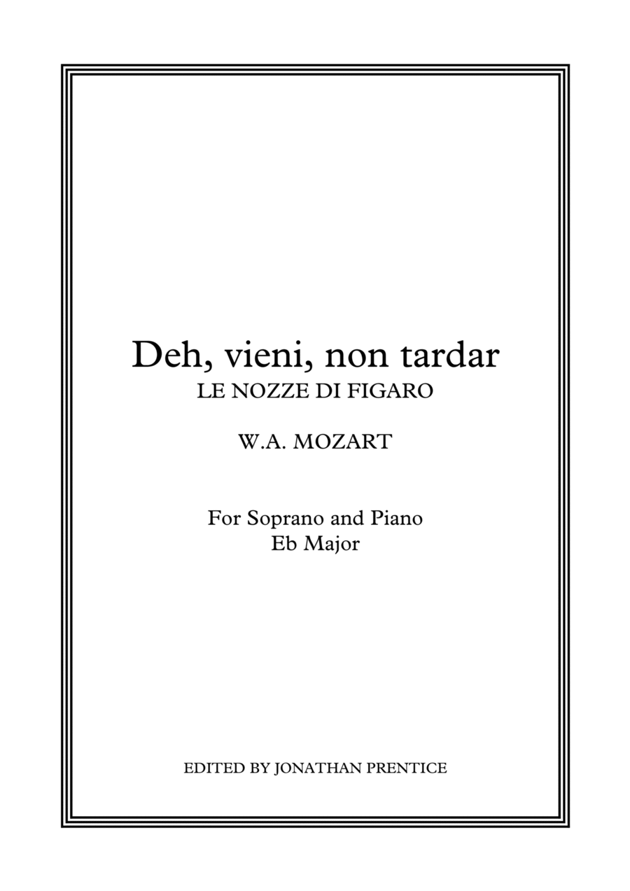 Deh vieni, non tardar - Le nozze di Figaro (Eb Major) Soprano Voice scores gallery preview page 1