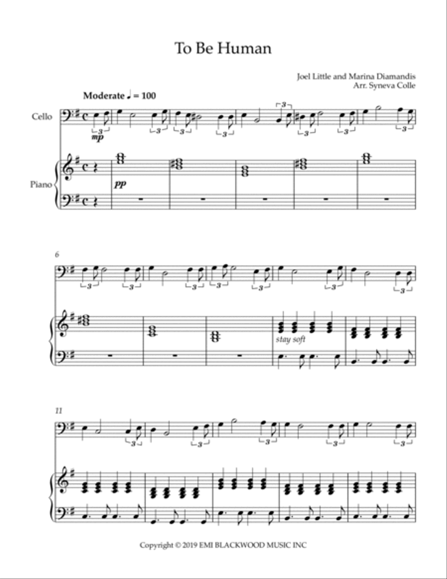 To Be Human To Be Human Piano scores gallery preview page 2