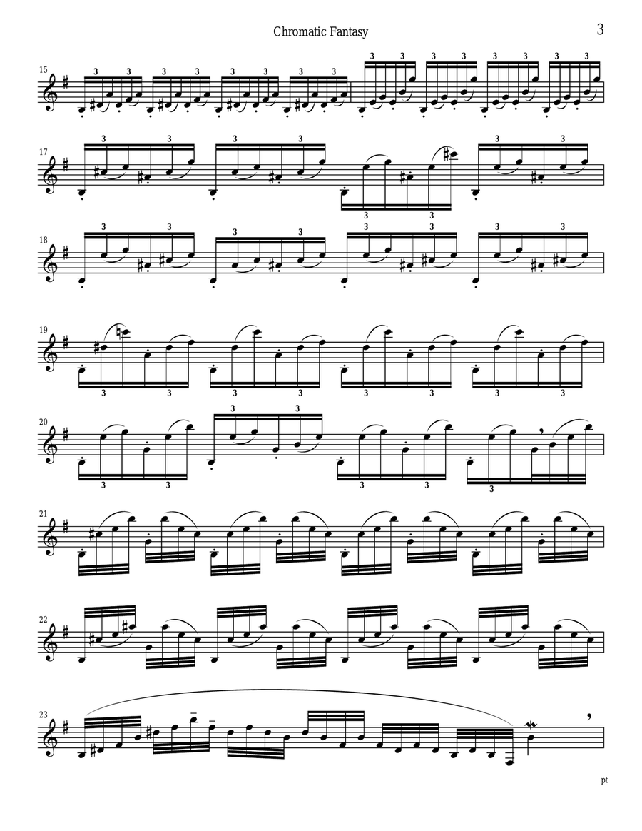 J. S. Bach - Chromatic Fantasy for Unaccompanied Clarinet Clarinet Solo scores gallery preview page 3