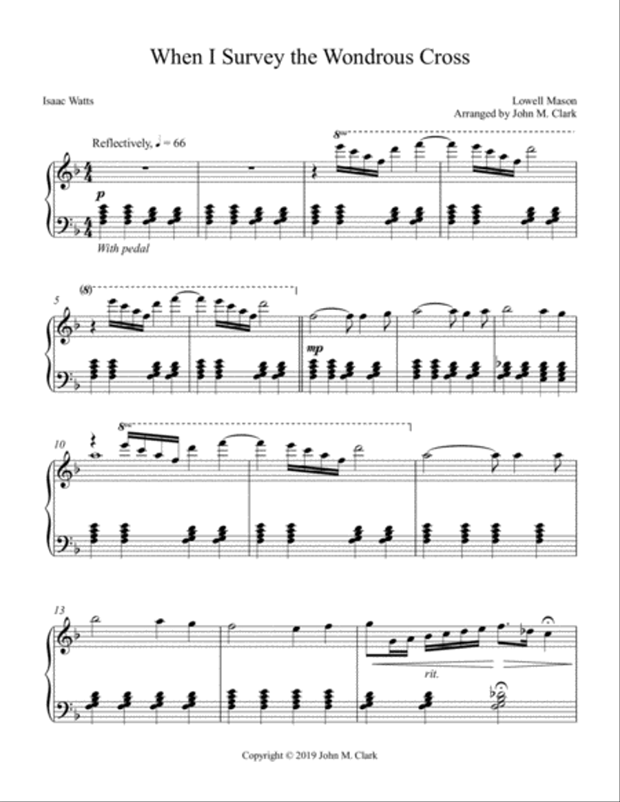 When I Survey The Wondrous Cross Piano Solo scores gallery preview page 1