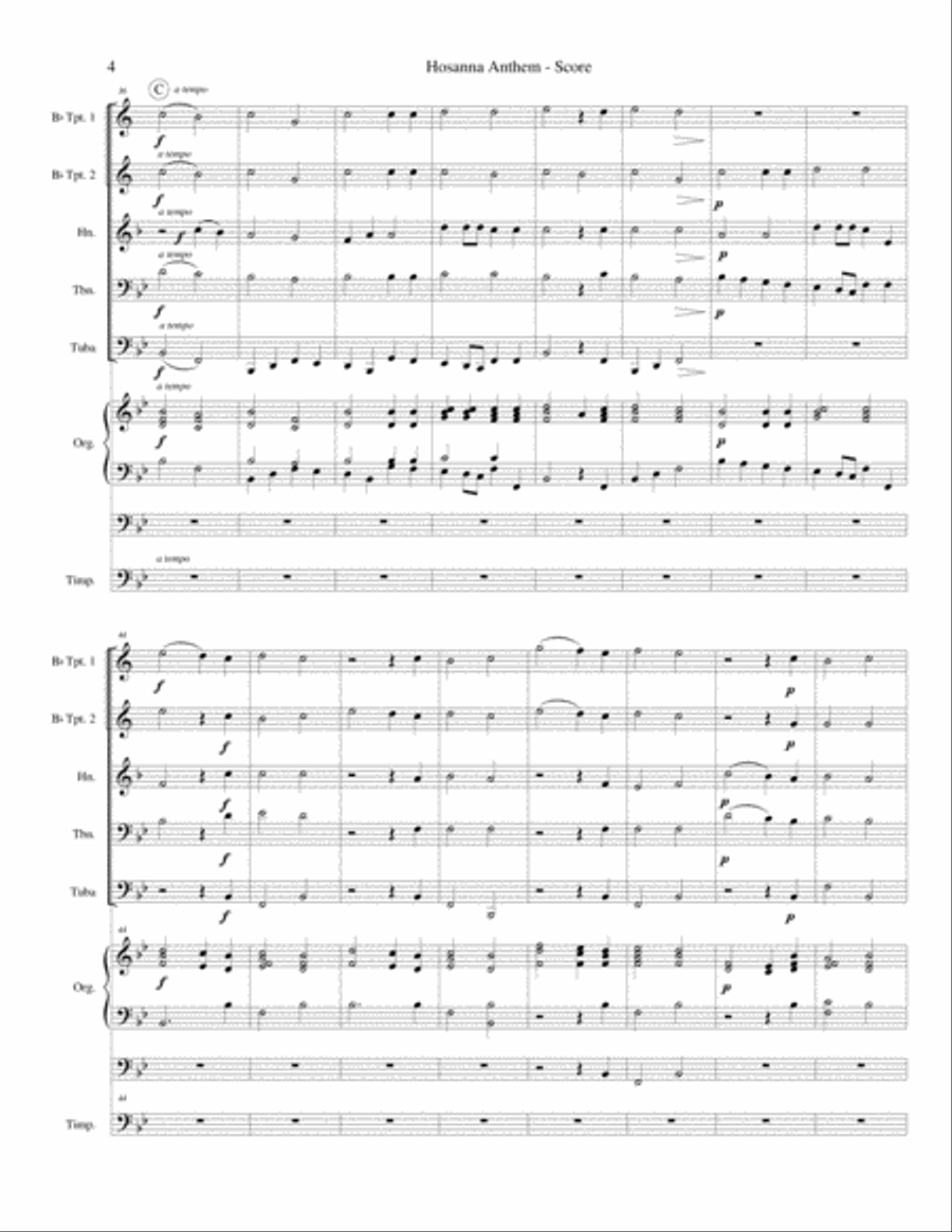 Hosanna Anthem Brass Ensemble scores gallery preview page 5