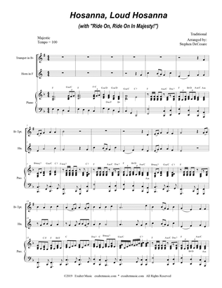 Hosanna, Loud Hosanna (with "Ride On In Majesty!") (Duet for Bb-Trumpet & French Horn - Piano)