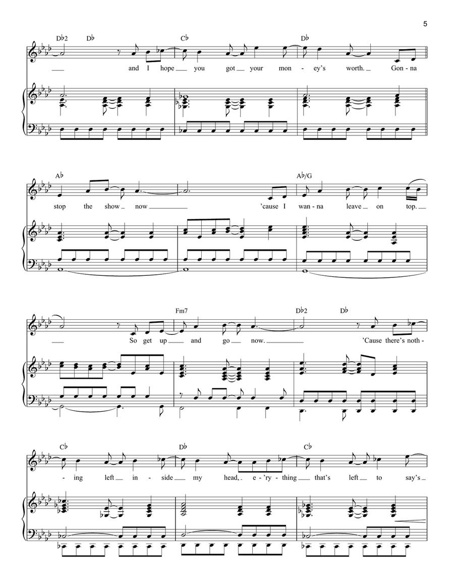 Goodbye (from Catch Me If You Can) Tenor Voice scores gallery preview page 5