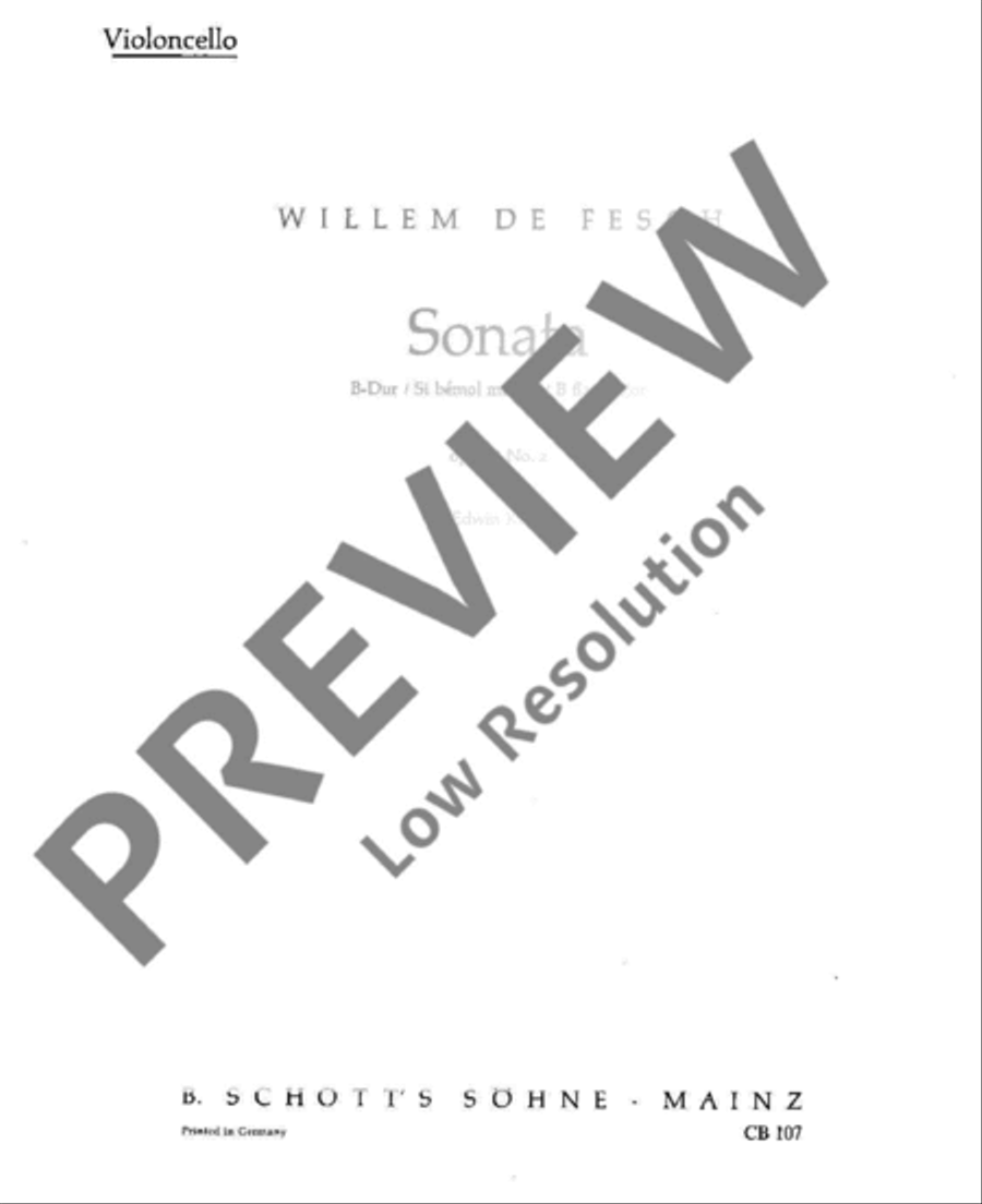 Sonata Cello Solo scores gallery preview page 12