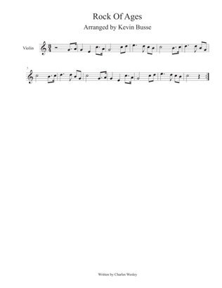 Rock Of Ages (Easy key of C) - Violin