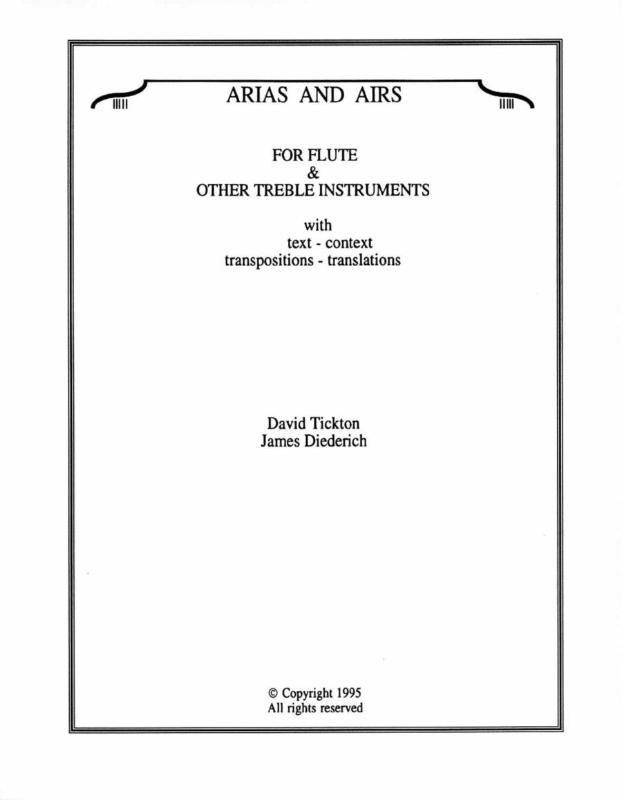 Arias and Airs For Flute or Treble Instruments Flute Solo scores gallery preview page 1
