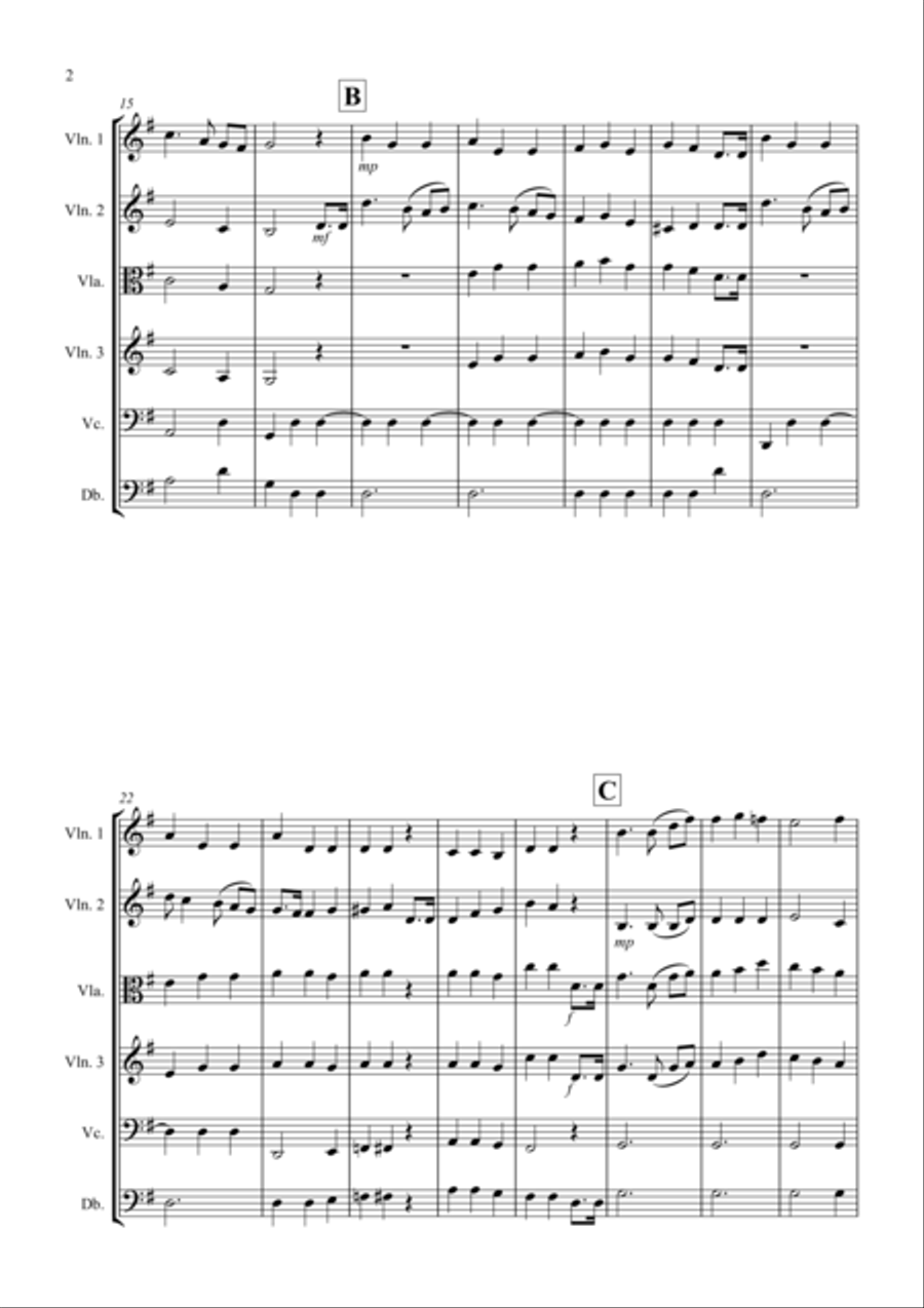 Nocturne (from A Midsummer Night's Dream) for String Orchestra String Quartet scores gallery preview page 2