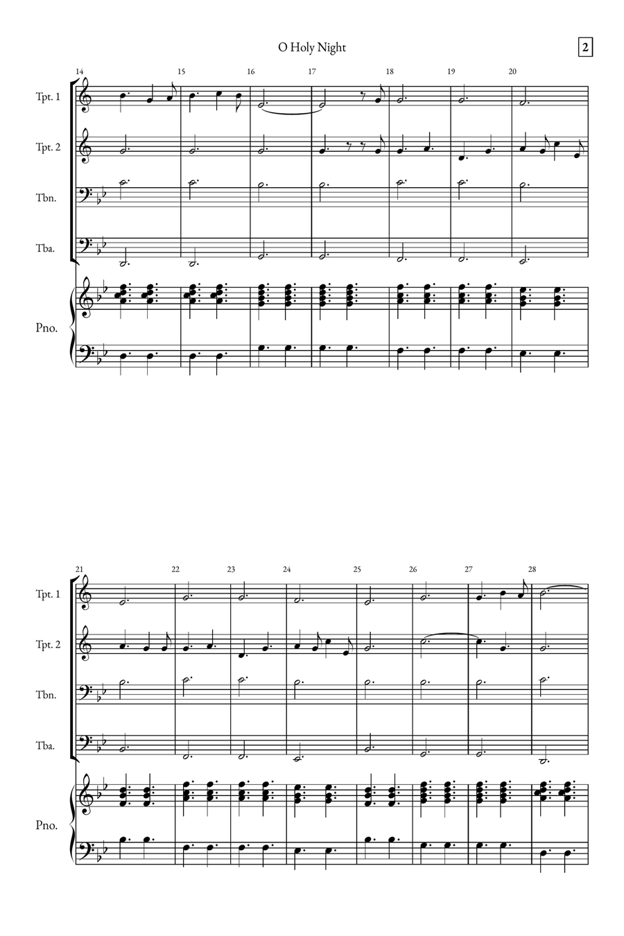 O Holy Night Small Ensemble scores gallery preview page 2