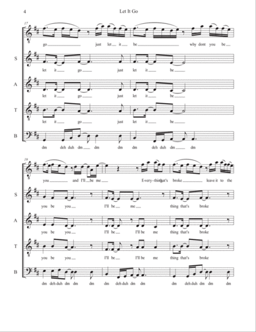 Let It Go Let It Go 4-Part scores gallery preview page 4