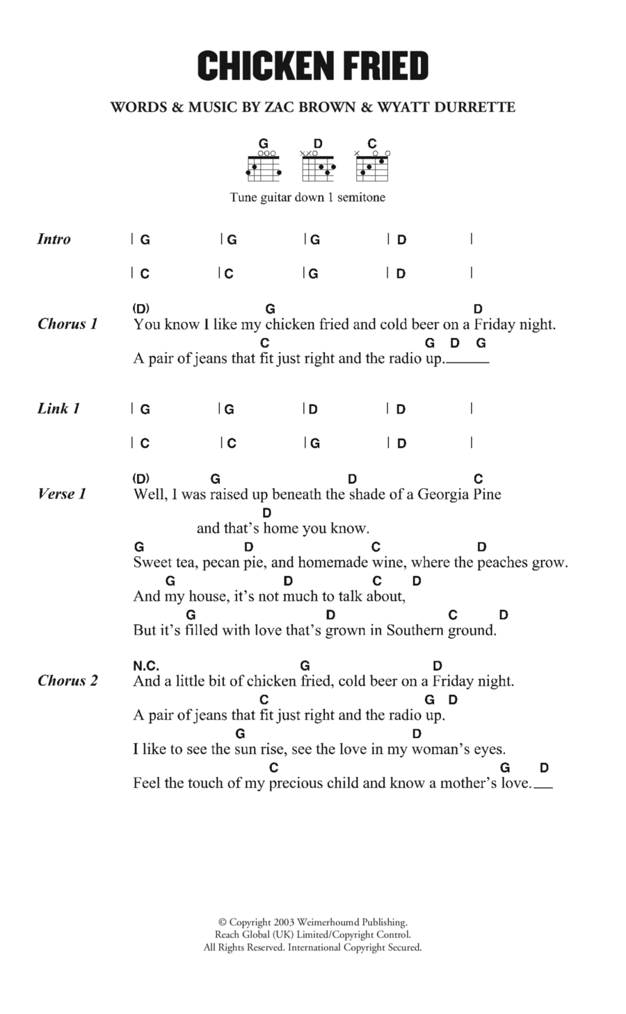Chicken Fried Electric Guitar scores gallery preview page 1