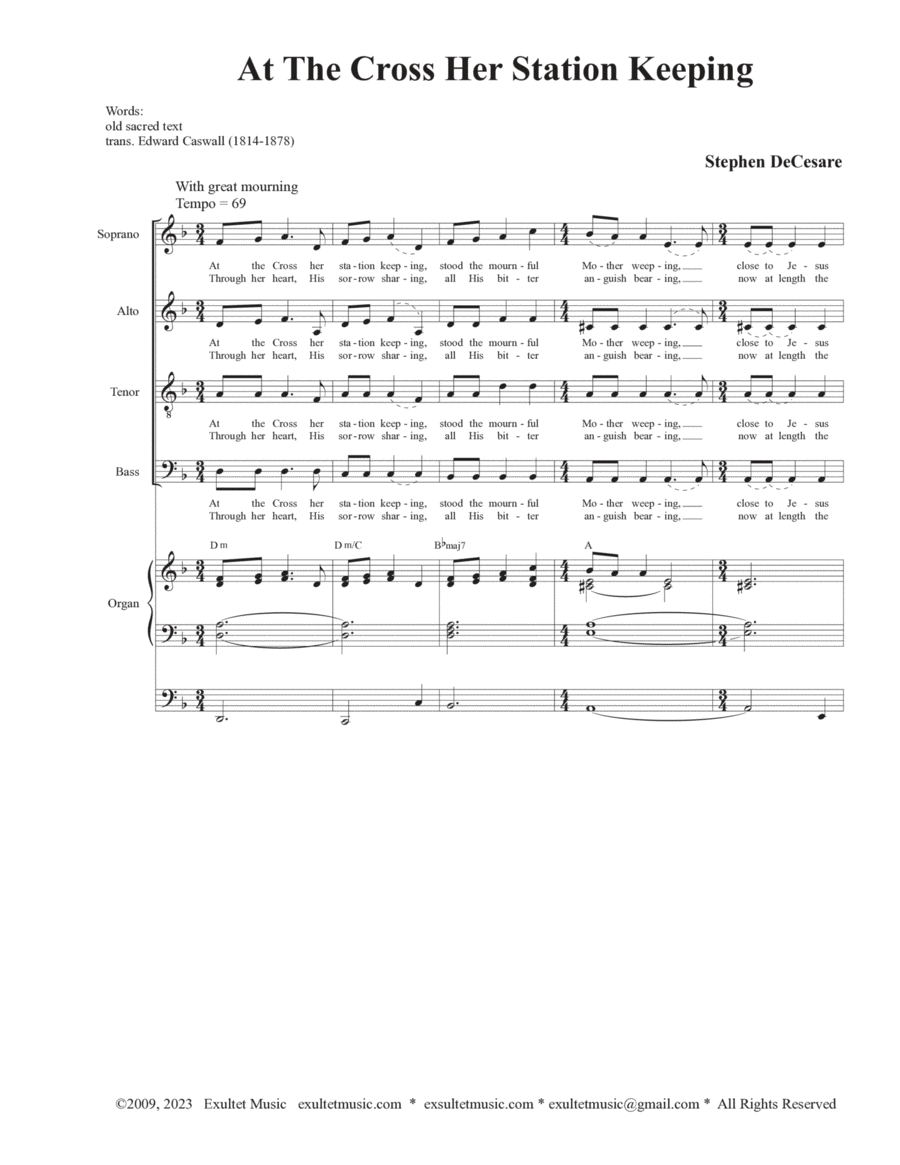 At The Cross Her Station Keeping (SATB Alternate Version) image number null