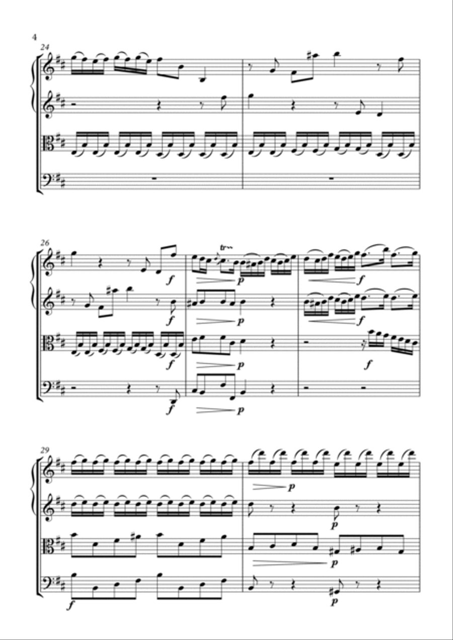 Concerto grosso in B minor op. 6 no. 12 String Quartet scores gallery preview page 4
