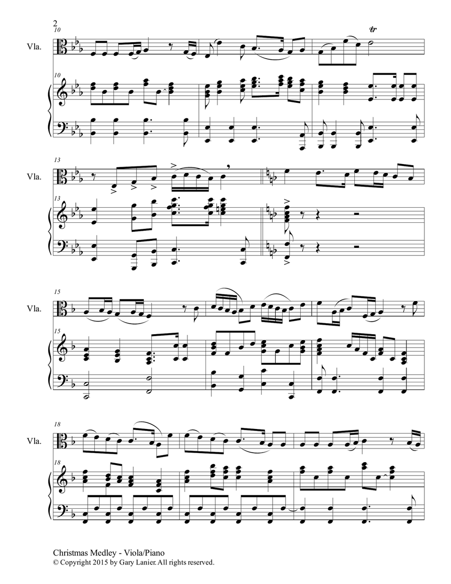 CHRISTMAS CAROL SUITE (Viola and Piano with Score & Parts) Piano scores gallery preview page 3