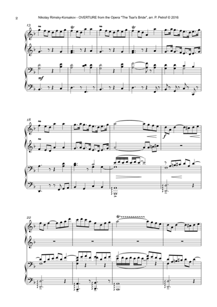 Rimsky-Korsakov - OVERTURE from the Opera ''The Tsar's Bride'' - piano 4 hands image number null
