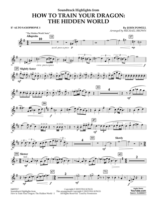 Book cover for How To Train Your Dragon: The Hidden World (arr. Michael Brown) - Eb Alto Saxophone 1