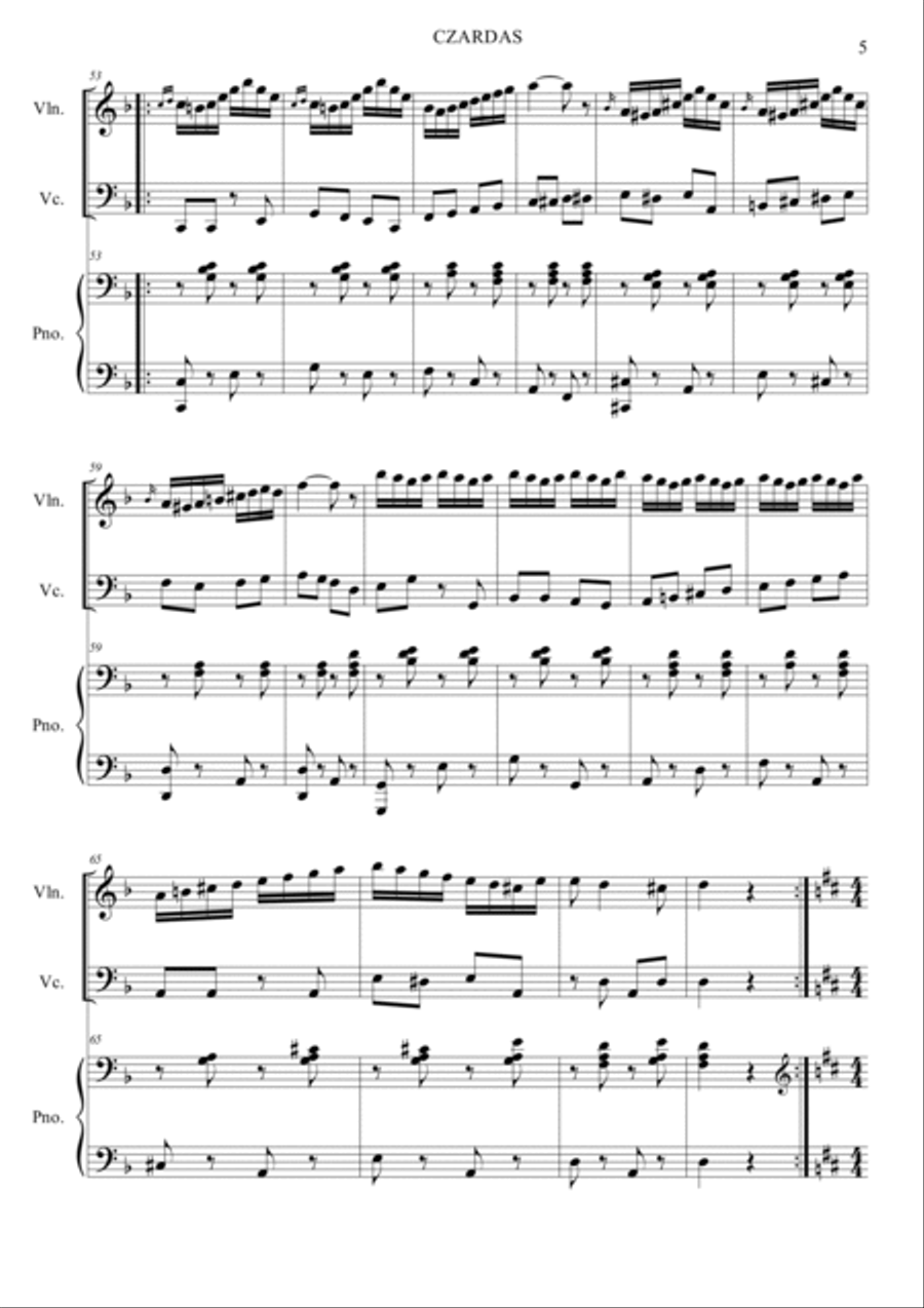 Czardas Piano Trio scores gallery preview page 5