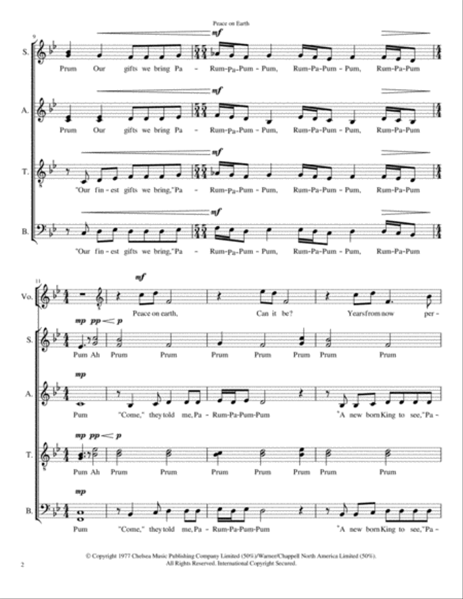 Peace On Earth 4-Part scores gallery preview page 2
