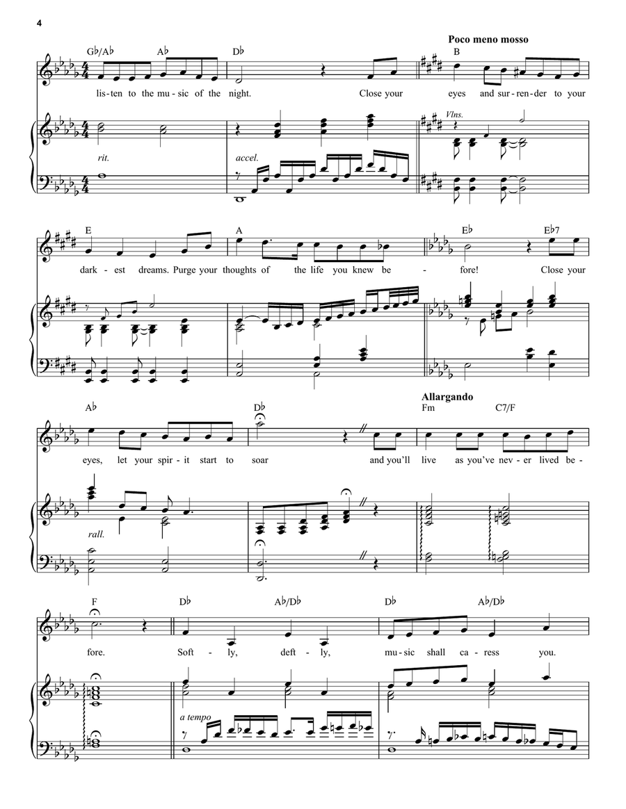 The Music Of The Night Piano, Vocal scores gallery preview page 4