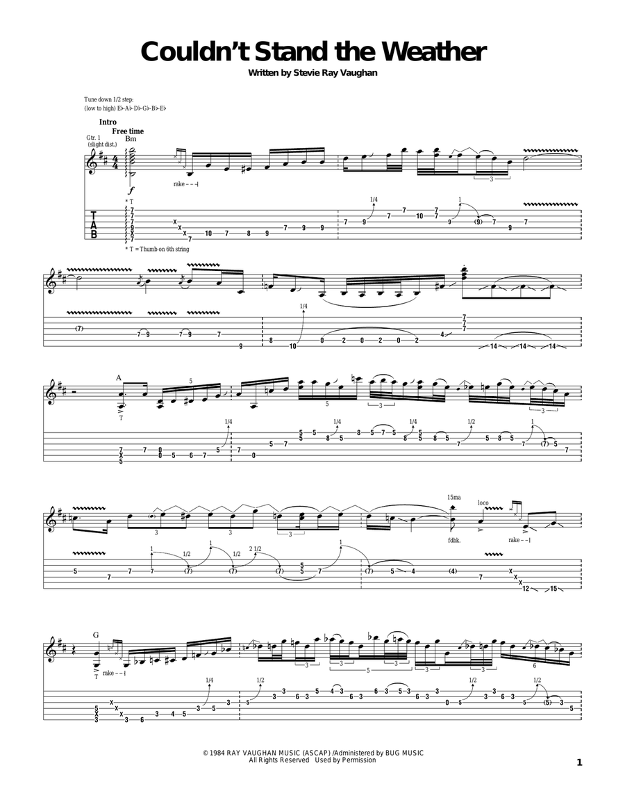 Couldn't Stand The Weather Acoustic Guitar scores gallery preview page 1