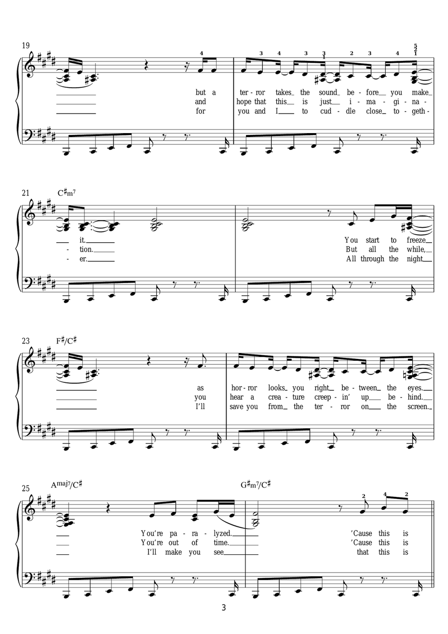 Thriller Easy Piano scores gallery preview page 3
