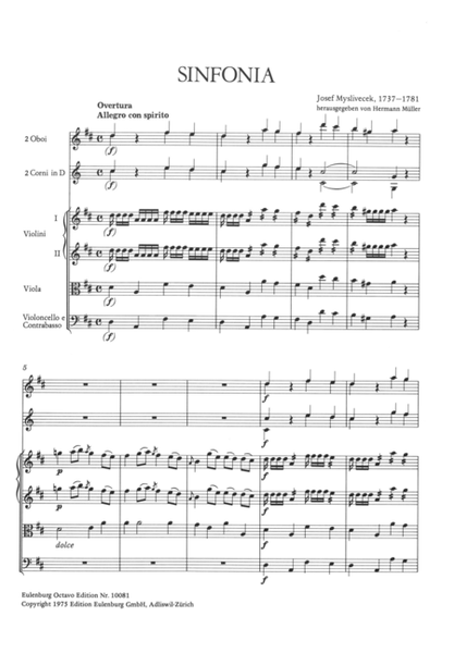 Sinfonia in D major Chamber Orchestra - Sheet Music