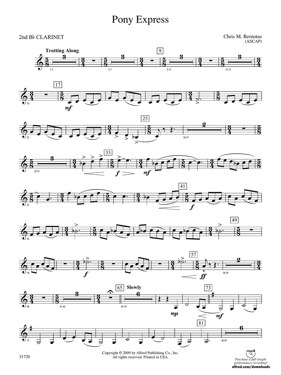 Pony Express: 2nd B-flat Clarinet