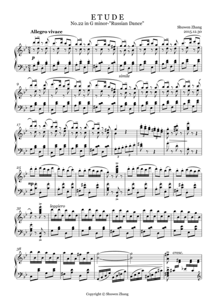 24 Etudes No.22 in G minor-"Russian Dance" image number null