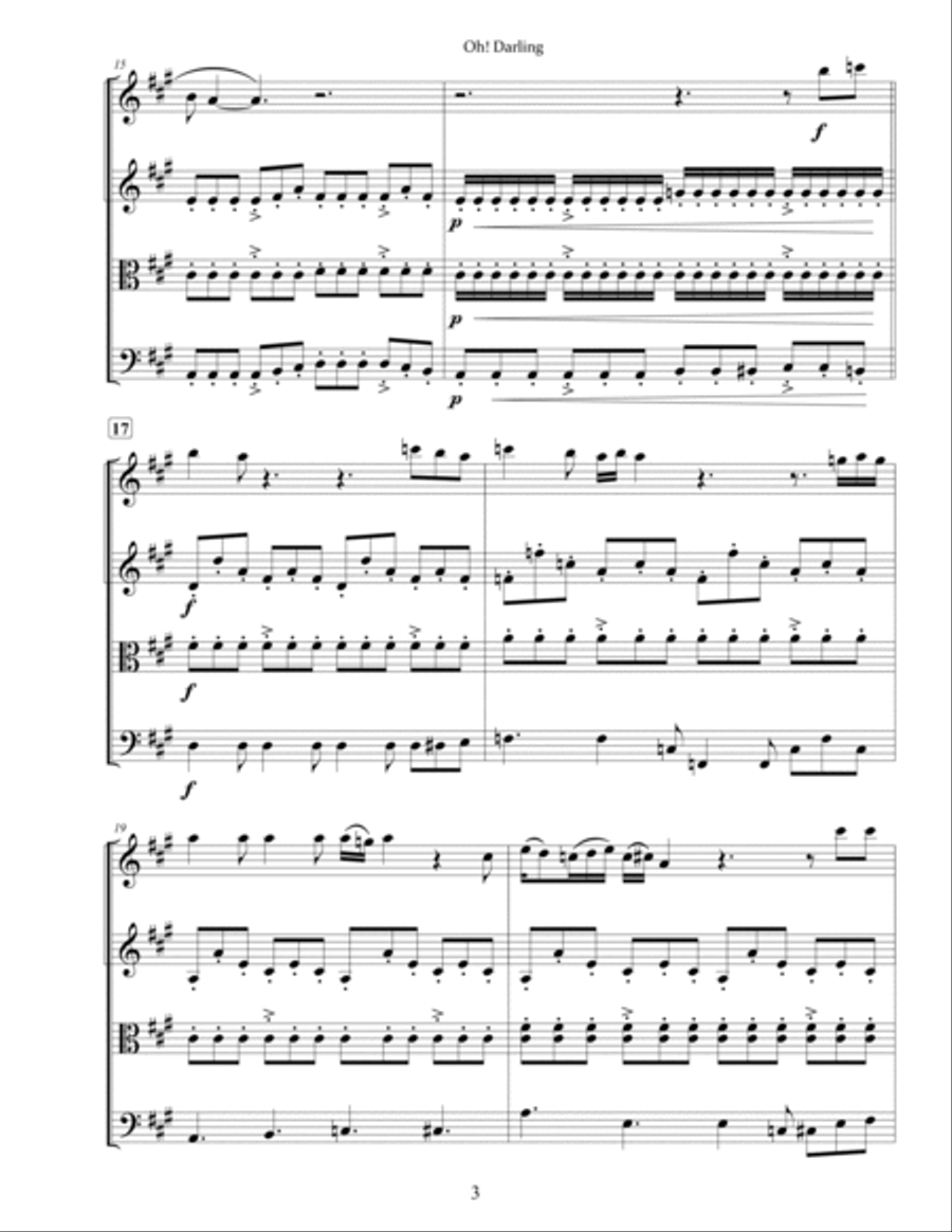 Oh! Darling String Quartet scores gallery preview page 5