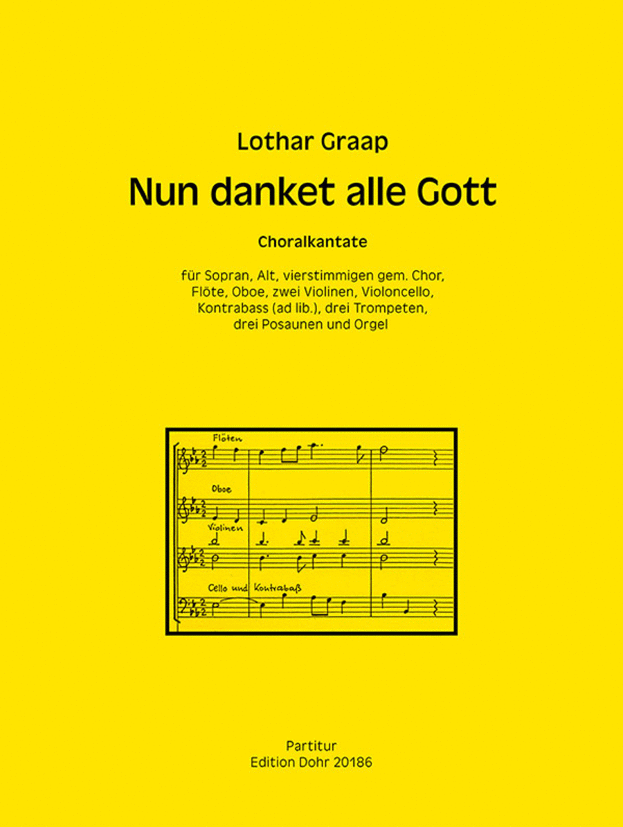 Nun danket alle Gott -Choralkantate für Soli (S, A), Chor und Instrumente- Flute scores gallery preview page 1