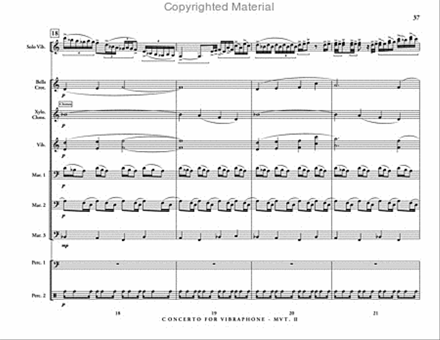 Concerto for Vibraphone & Percussion Ensemble Percussion Ensemble scores gallery preview page 19