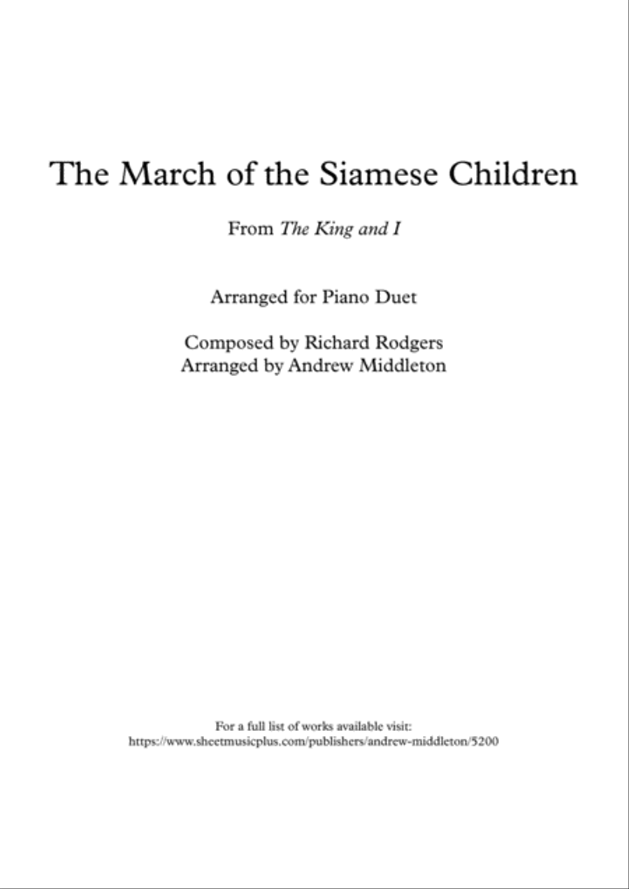 The March Of The Siamese Children Piano scores gallery preview page 1