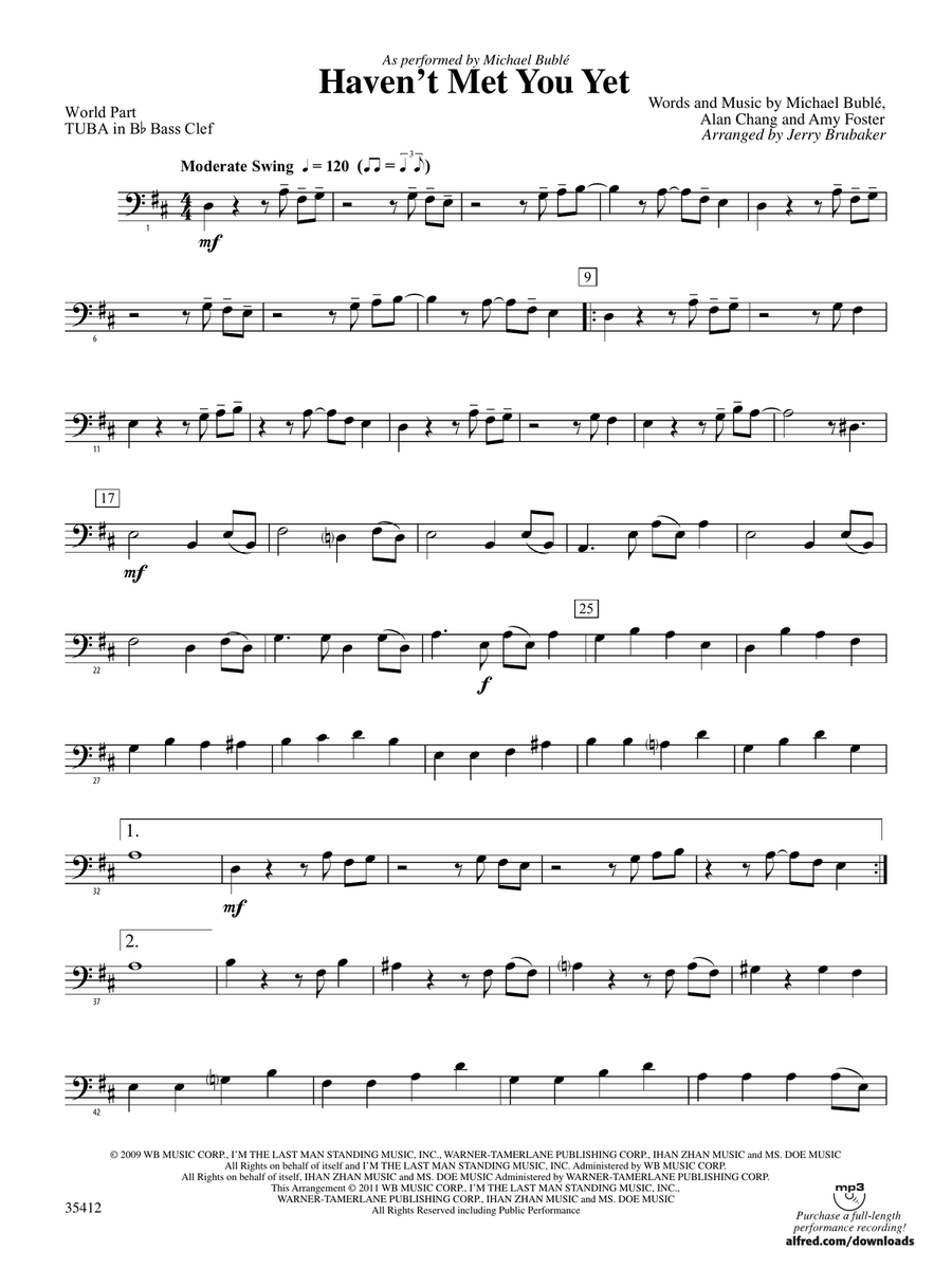 Haven't Met You Yet: (World Part) B-flat Tuba B.C.