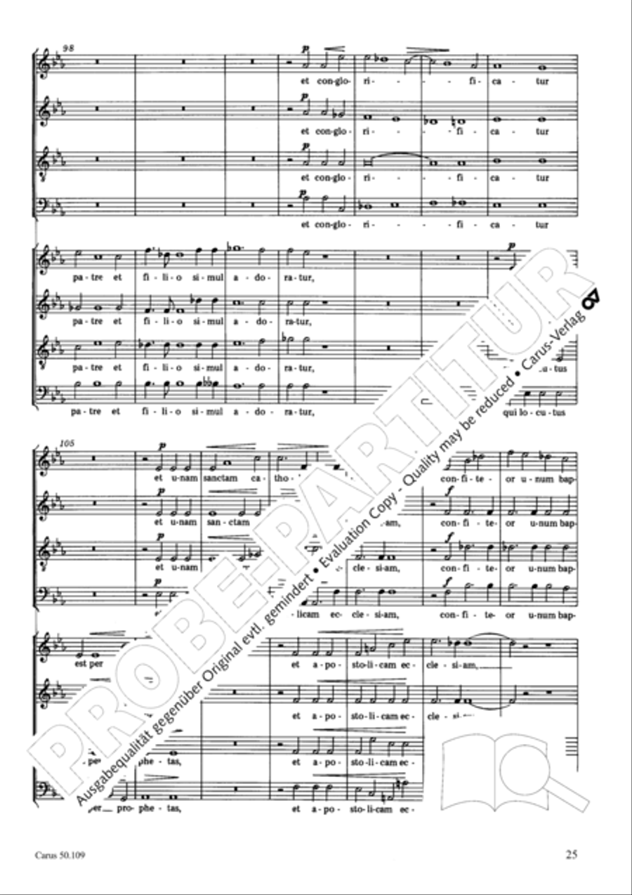 Mass in E flat major (Messe in Es) 4-Part scores gallery preview page 26
