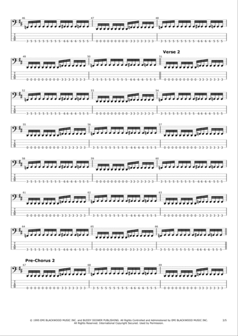 Hey Man Nice Shot Bass Guitar scores gallery preview page 3