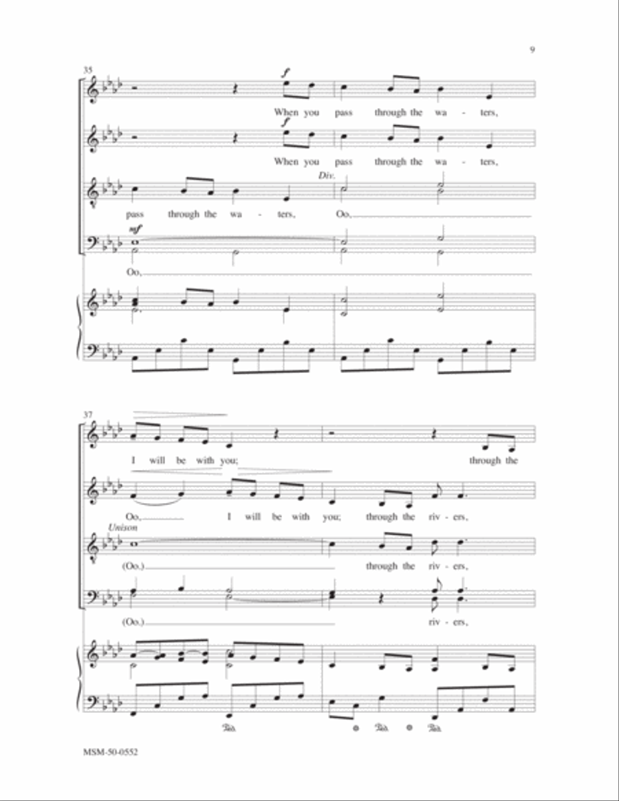 When You Pass Through The Waters Divisi scores gallery preview page 5