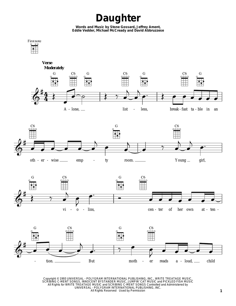 Daughter Ukulele scores gallery preview page 1