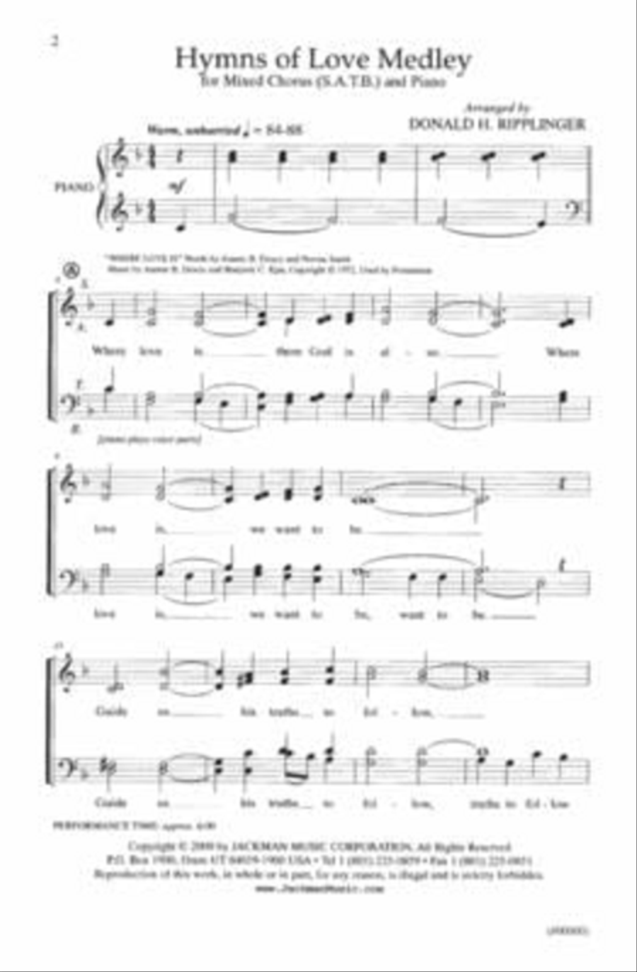 Hymns of Love Medley - SATB 4-Part scores gallery preview page 2