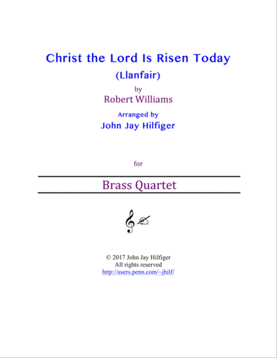 Christ the Lord Is Risen Today (Brass Quartet) Brass Quartet scores gallery preview page 1