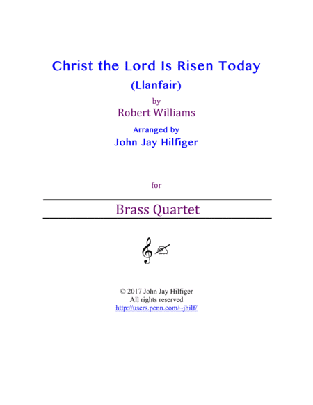 Christ the Lord Is Risen Today (Brass Quartet) image number null