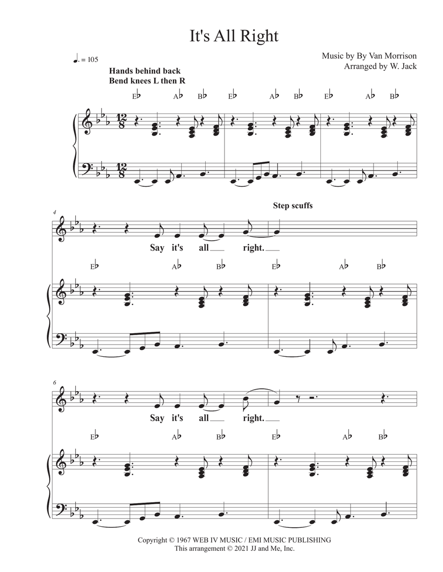 It's All Right Unison Choir scores gallery preview page 1
